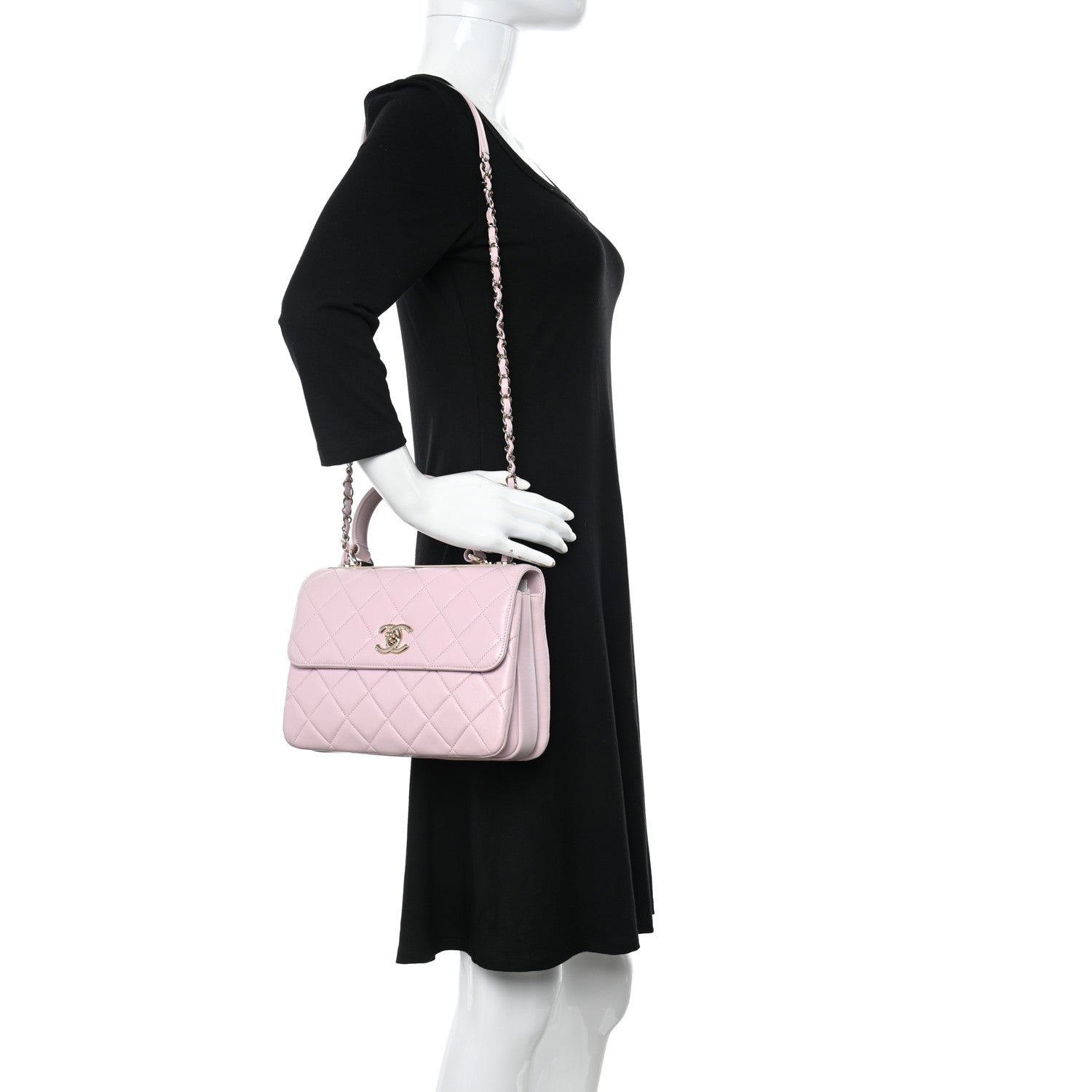 Chanel Lambskin Quilted Small Trendy CC Flap Dual Handle Bag Light Pink 2 of 11