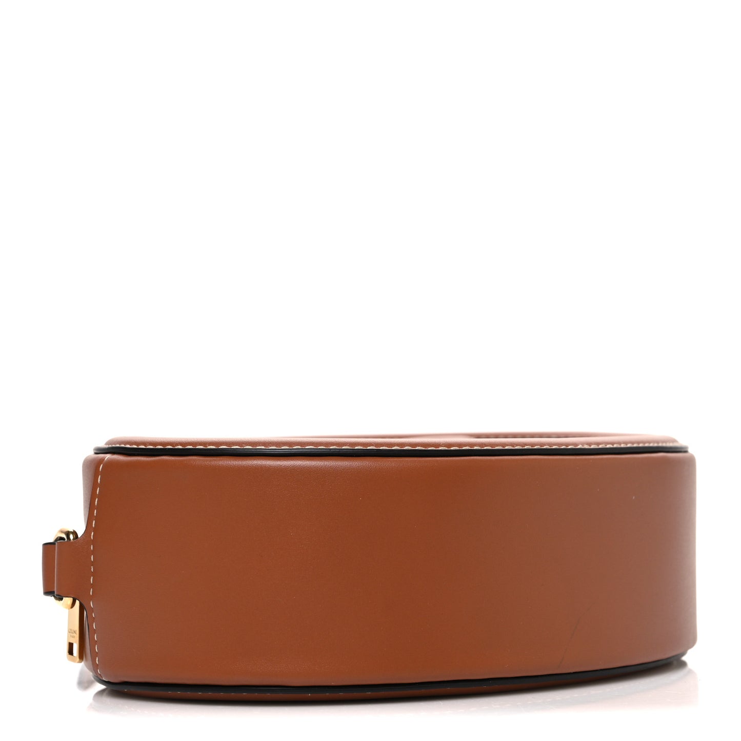 Canvas Calfskin Cuir Triomphe Oval Crossbody Purse Natural Tan