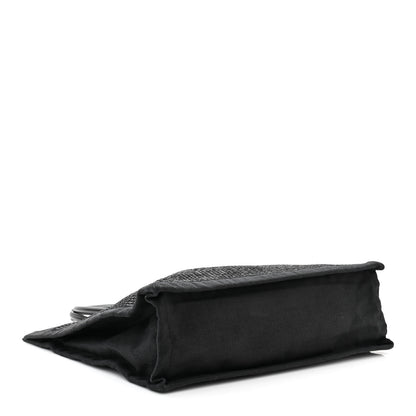 Saint Laurent Raffia Linen Calfskin Rive Gauche Tote Black 4 of 12