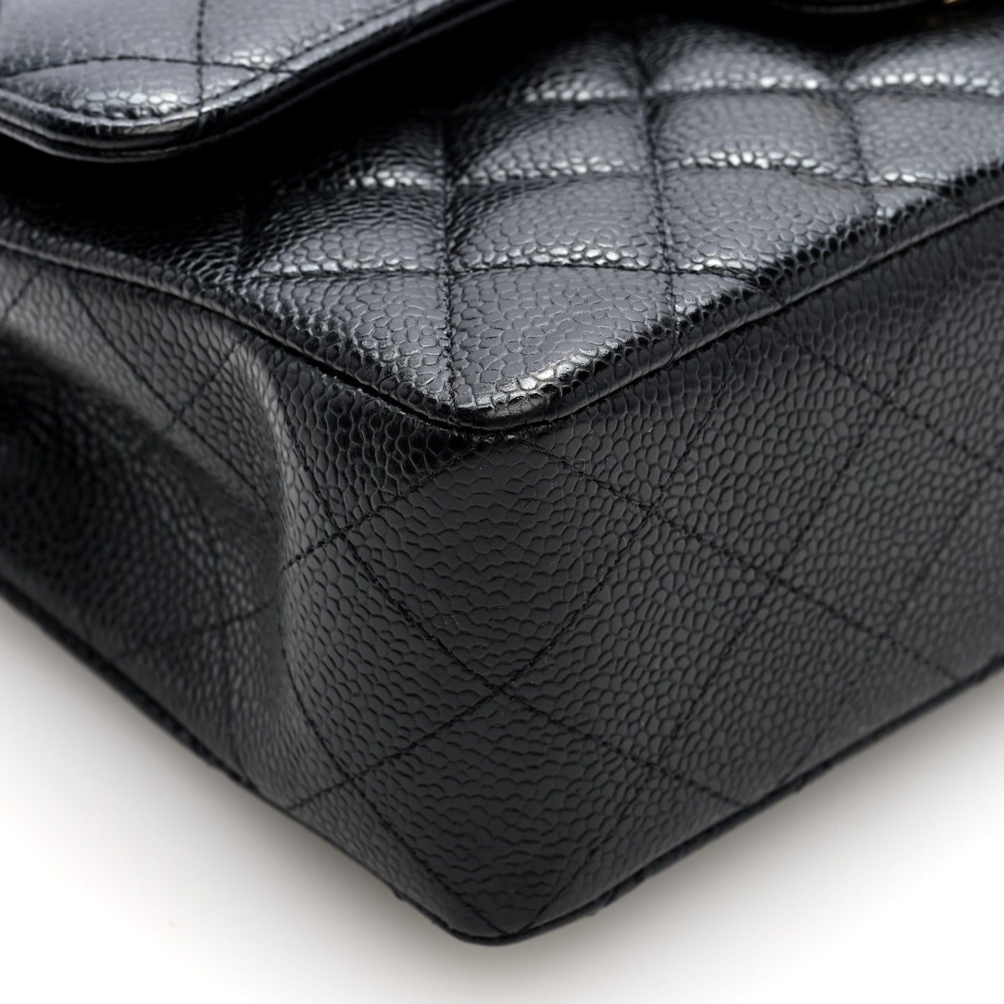 Caviar Quilted Small Double Flap Black