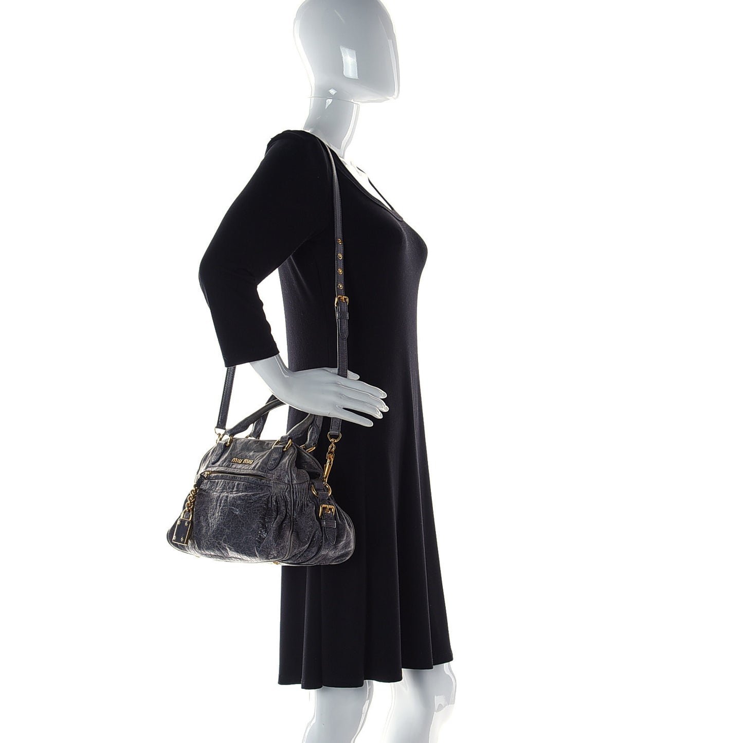 Vitello Lux Zip Tote Black