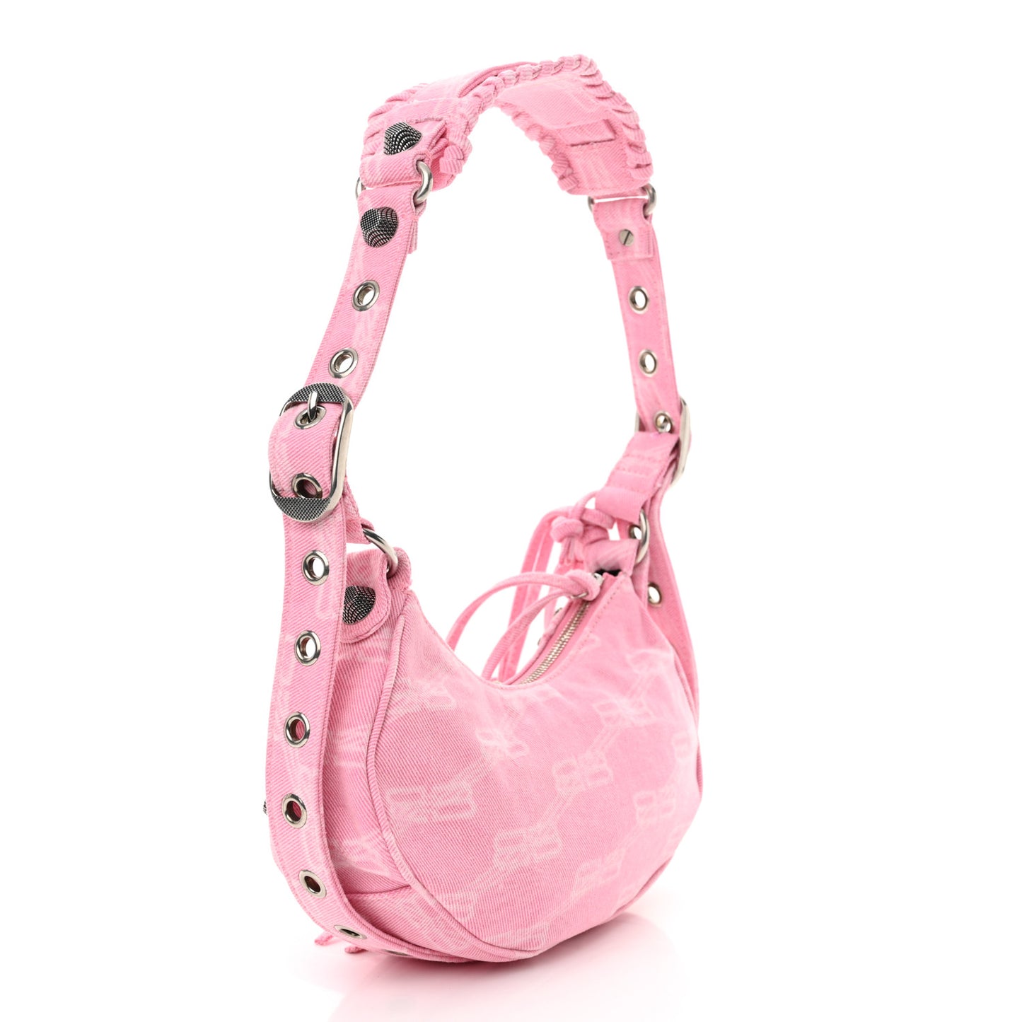 Denim BB Monogram Le Cagole Shoulder Bag XS Pink