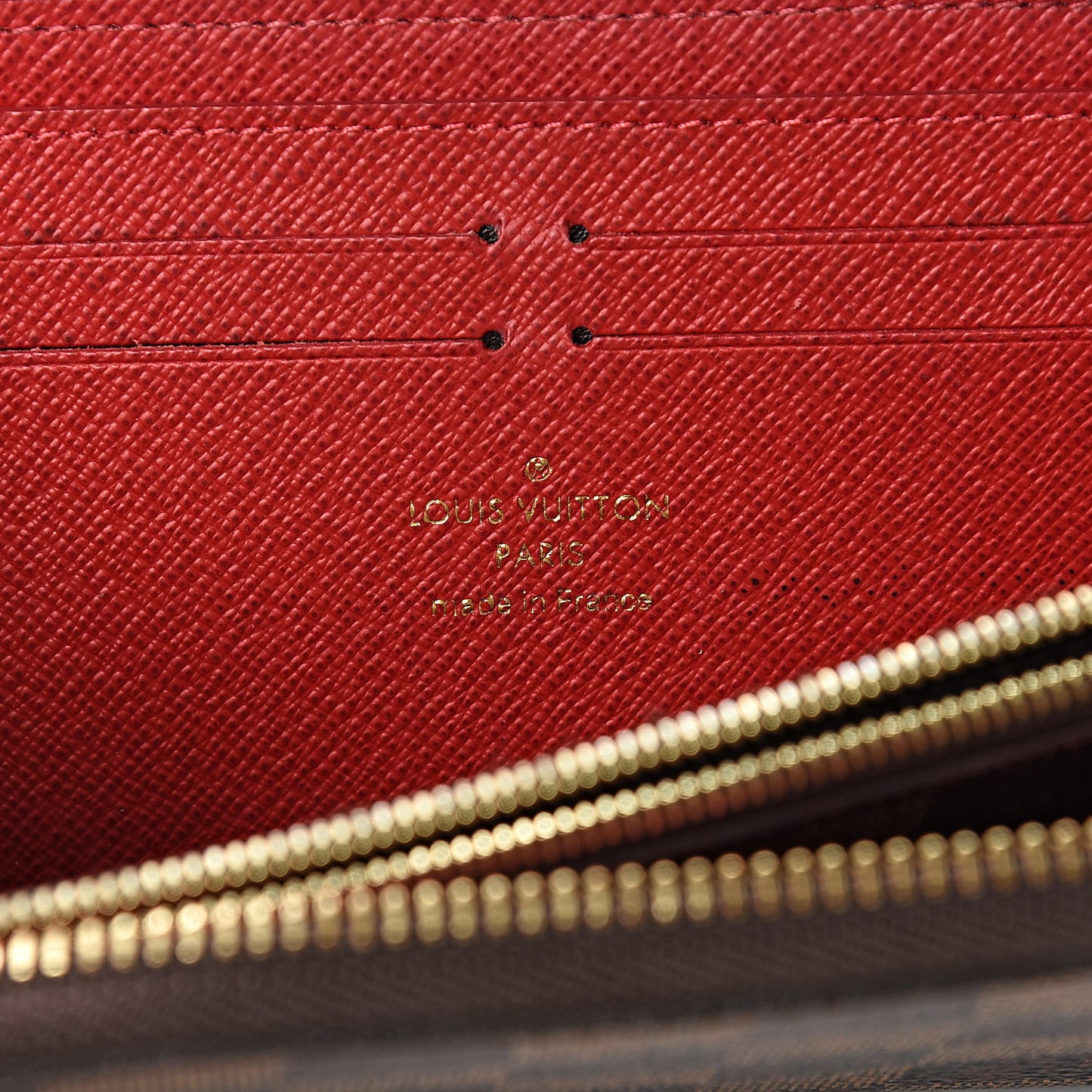 Damier Ebene Clemence Wallet Cherry