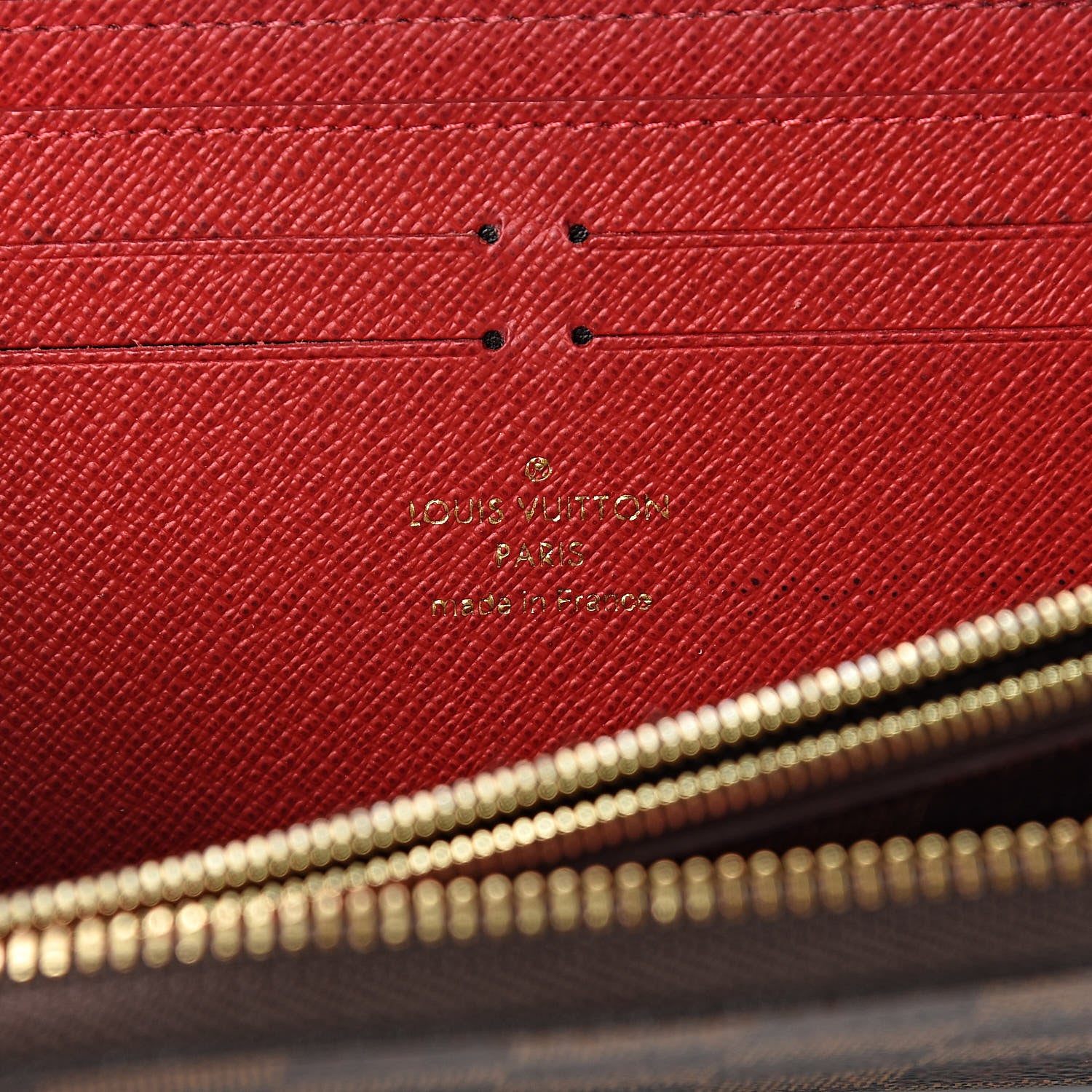 Louis Vuitton Damier Ebene Clemence Wallet Cherry 6 of 12
