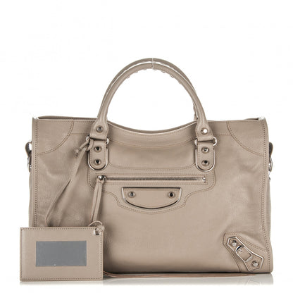 Balenciaga Chevre Silver Metallic Edge Hardware City Beige Dune Argille 1 of 7