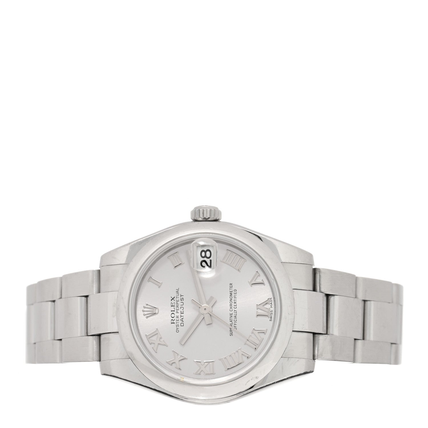 Rolex Stainless Steel 31mm Oyster Perpetual Datejust Watch Silver Roman 178240 2 of 5