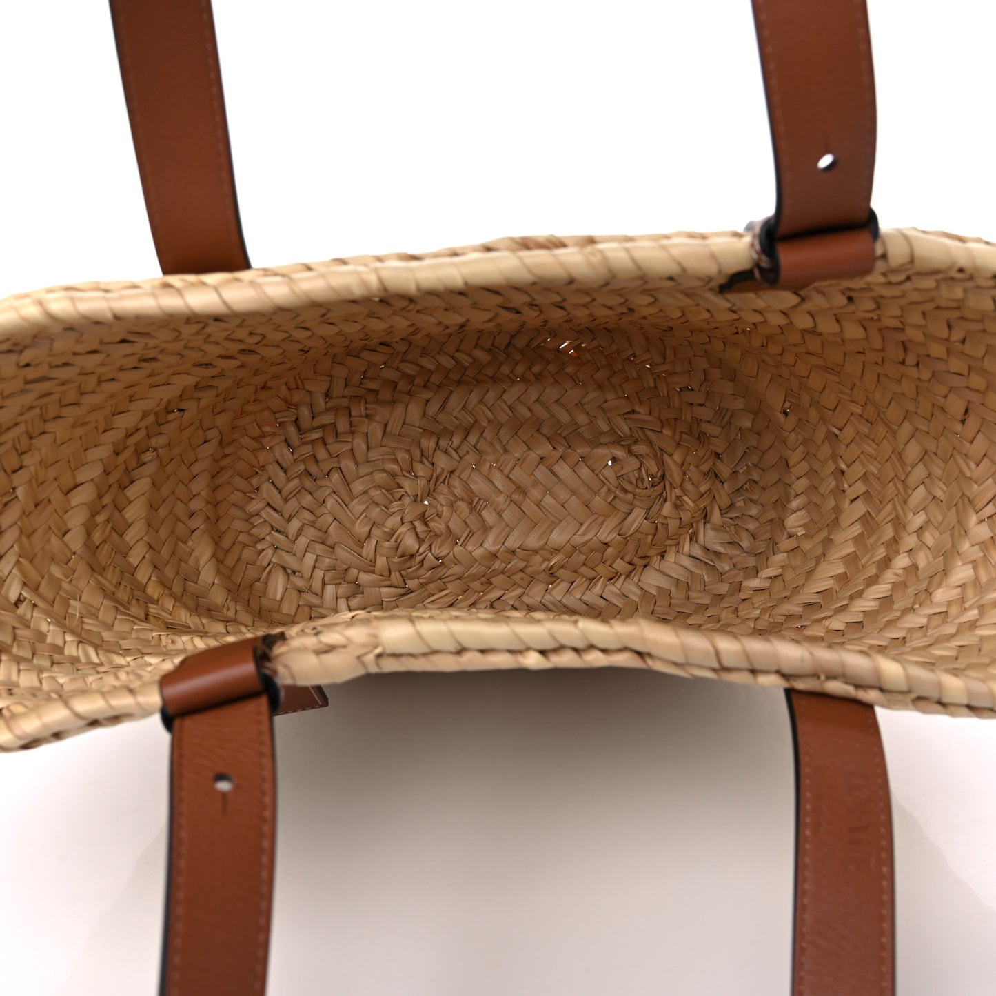Raffia Small Basket Tote Bag Natural Tan Navy