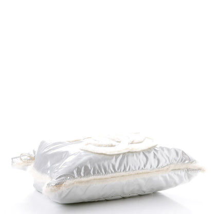 Chanel Vinyl Mohair Trimmed CC Bonbons Tote Silver 4 of 9
