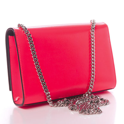 Saint Laurent Patent Grain de Poudre Small Monogram Kate Satchel Neon Pink 3 of 10