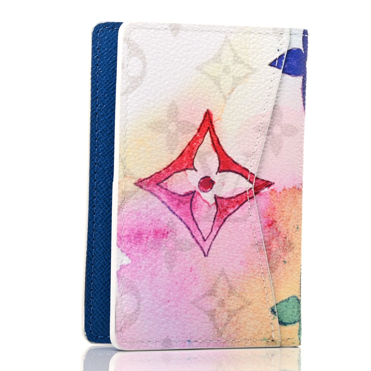 Monogram Watercolor Pocket Organizer NM Multicolor