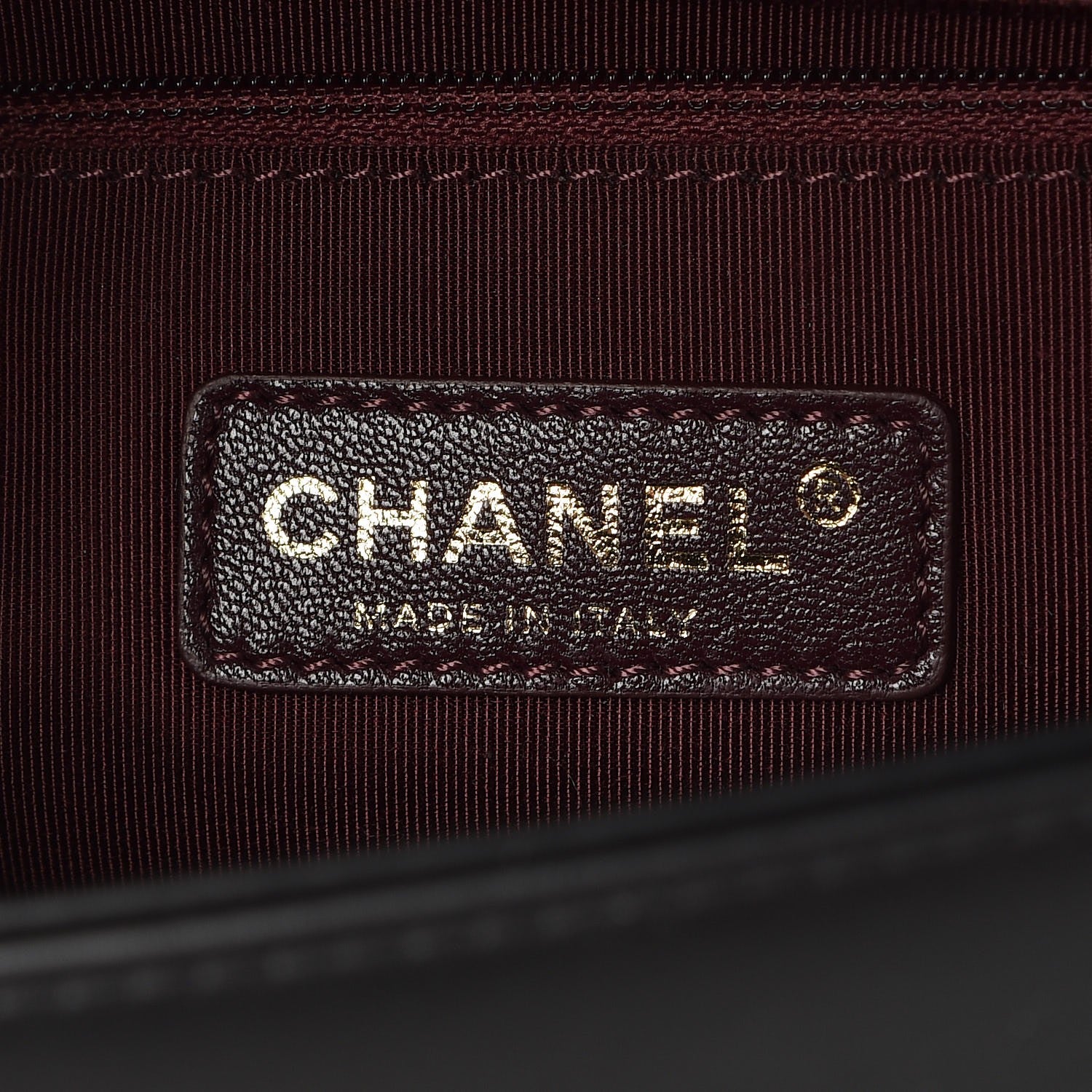 Chanel Calfskin Caviar Suede Chevron New Medium Boy Flap Black 6 of 8