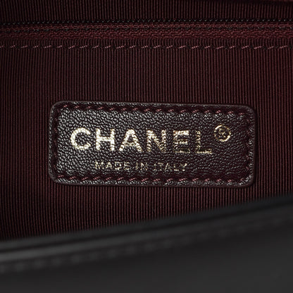 Chanel Calfskin Caviar Suede Chevron New Medium Boy Flap Black 6 of 8