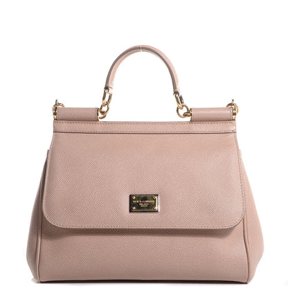 Dolce & Gabbana Dauphine Calfskin Medium Miss Sicily Satchel Beige Rose 1 of 8