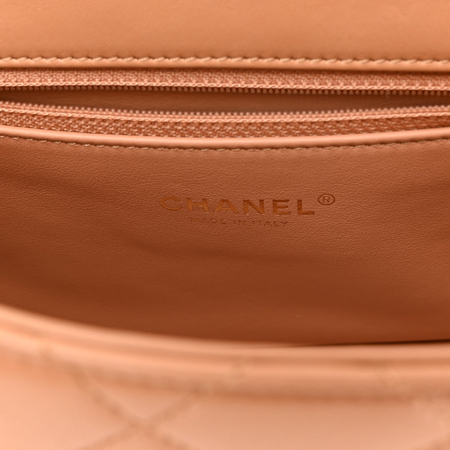 Lambskin Quilted Chaine Lettre Flap Brown