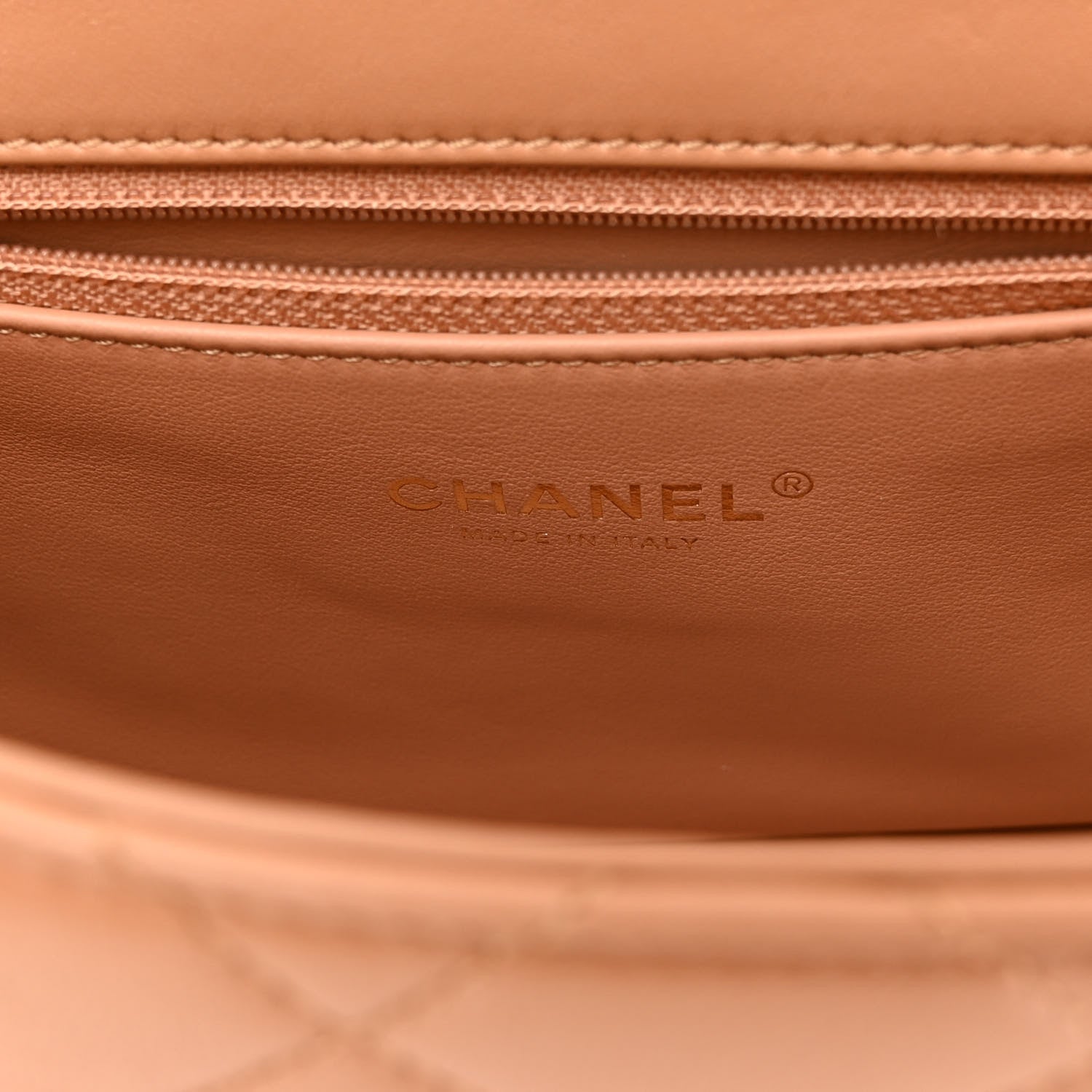 Chanel Lambskin Quilted Chaine Lettre Flap Brown 6 of 10