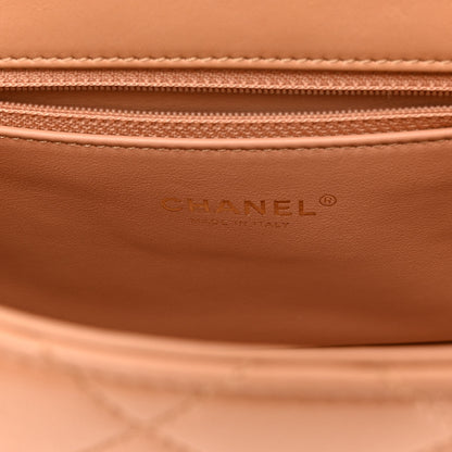 Chanel Lambskin Quilted Chaine Lettre Flap Brown 6 of 10