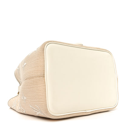 Louis Vuitton Cotton Monogram Embroidered Neonoe MM Beige White 4 of 10