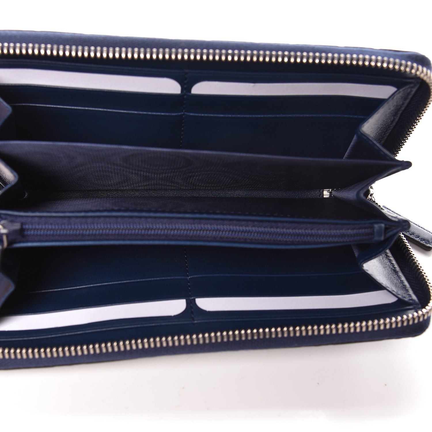 Gucci X MLB Guccissima Signature NY Yankees Embroidered Zip Around Wallet Royale Ivory 5 of 9