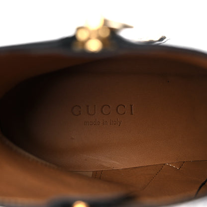 Gucci Betis Glamour Calfskin Web Pearl Embellished Peyton 75mm Ankle Boots 39 Black 9 of 11
