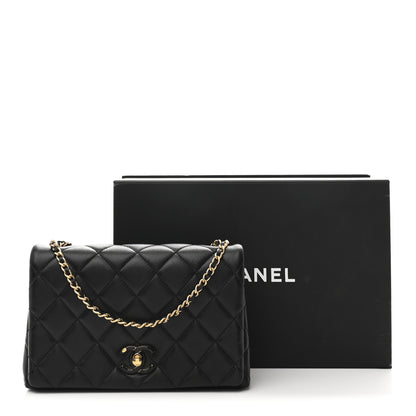 Chanel Shiny Lambskin Quilted Enamel CC Small Flap Black 11 of 11