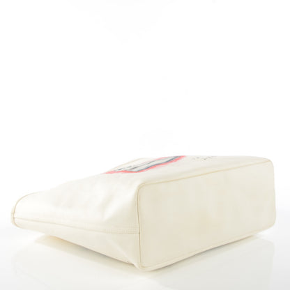 Chanel Canvas Calfskin Mobile Art Tote White 4 of 9
