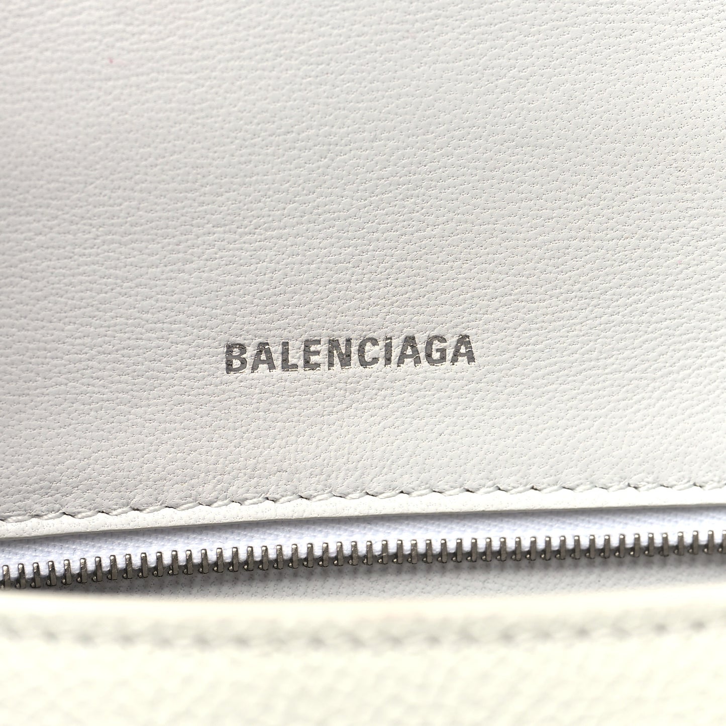 Grained Calfskin Small Hourglass Top Handle Bag White