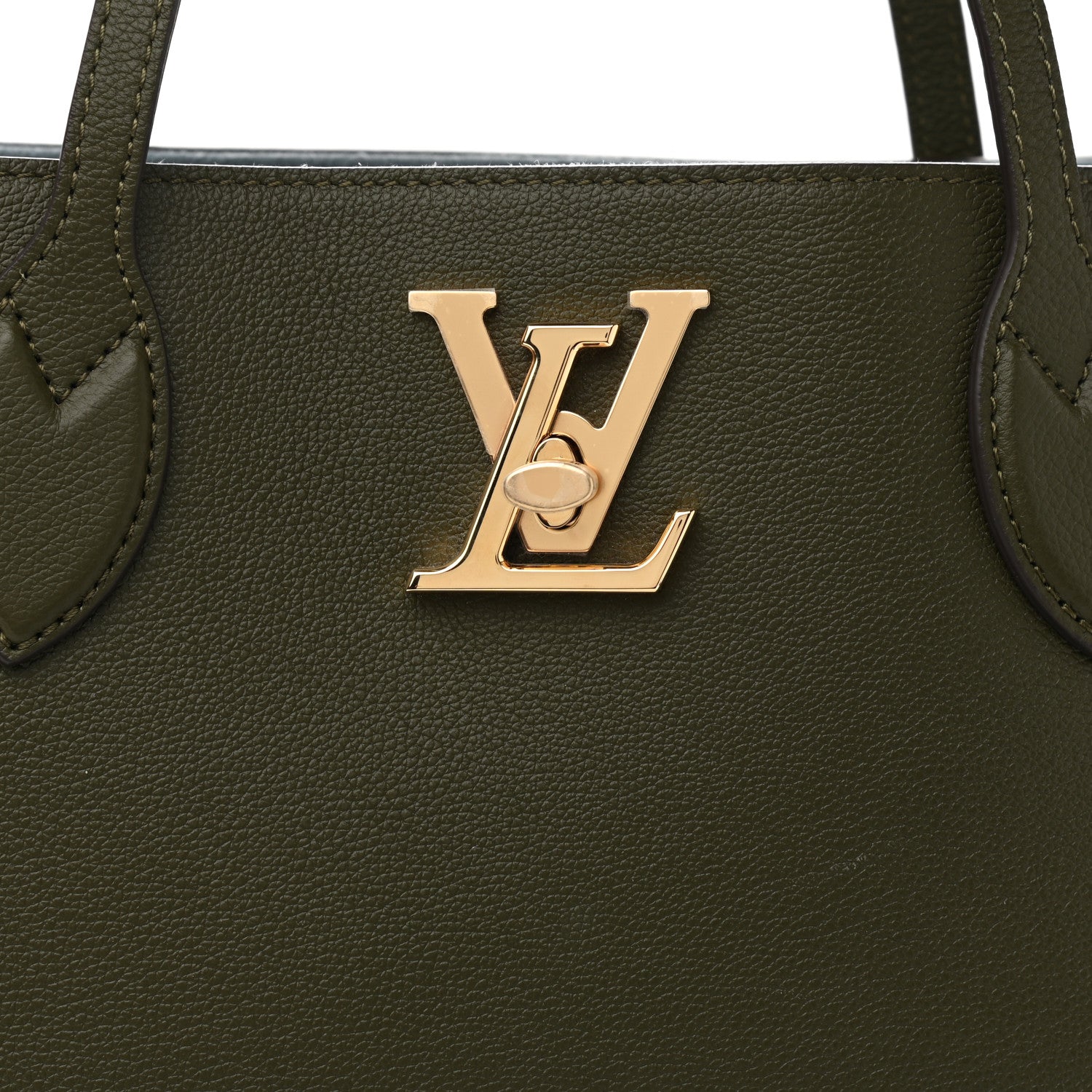 Louis Vuitton Grained Calfskin Lockme Shopper Kaki 7 of 10