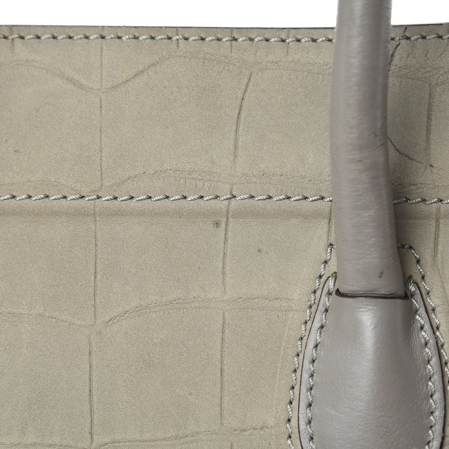 Crocodile Embossed Nubuck Medium Phantom Luggage Grey