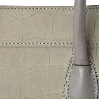 Celine Crocodile Embossed Nubuck Medium Phantom Luggage Grey 10 of 24
