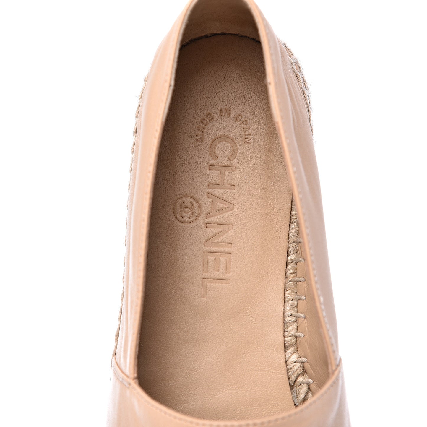 Lambskin CC Espadrilles 38 Beige Black
