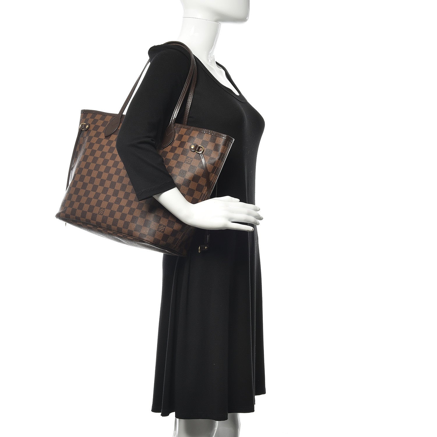 Louis Vuitton Damier Ebene Neo Neverfull MM Rose Ballerine 2 of 15
