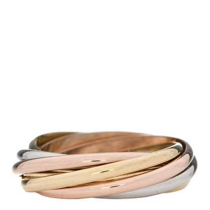 Cartier 18K Pink Yellow White Gold 7 Band Trinity Ring 51 5.75 3 of 5
