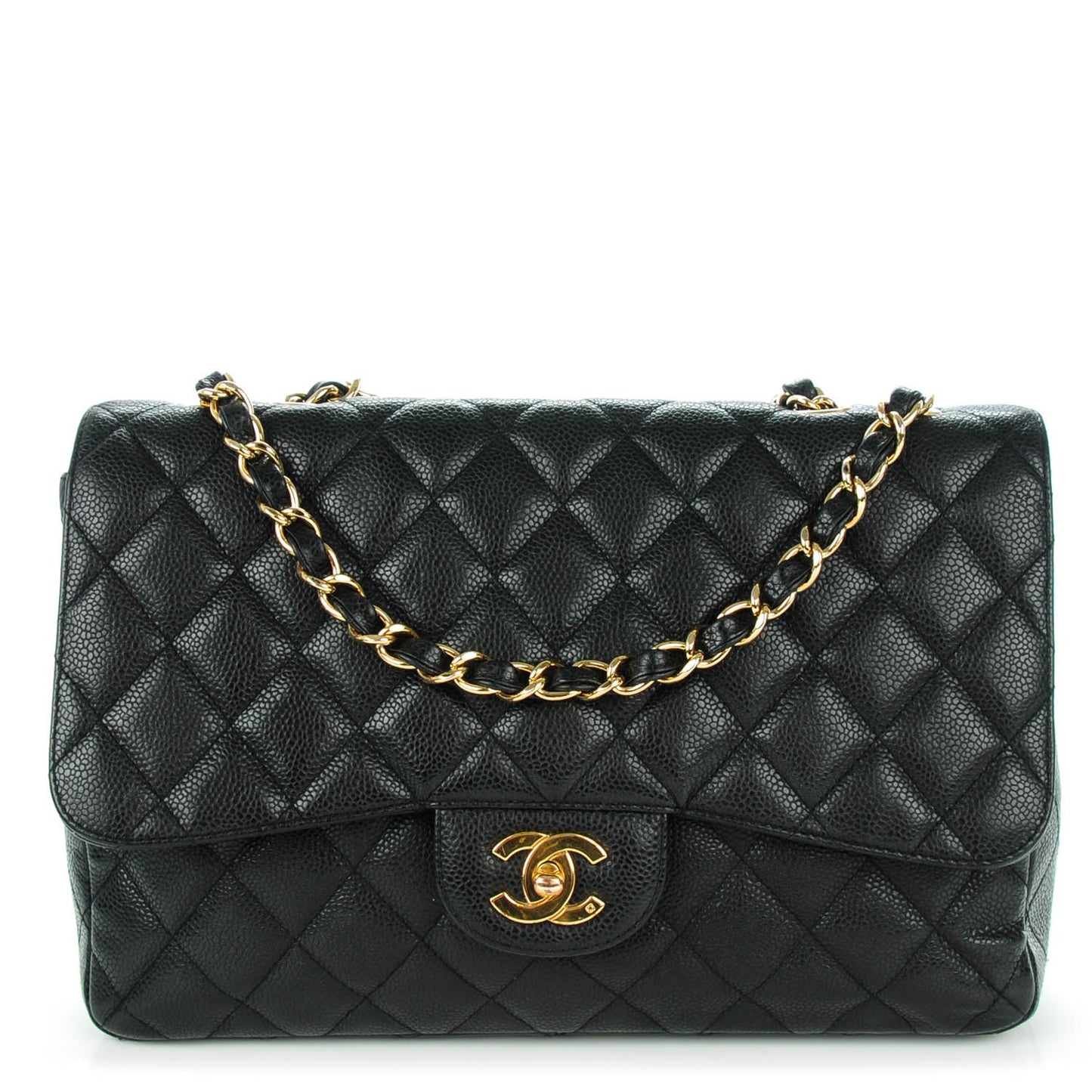 Caviar Quilted Jumbo Single Flap Black
