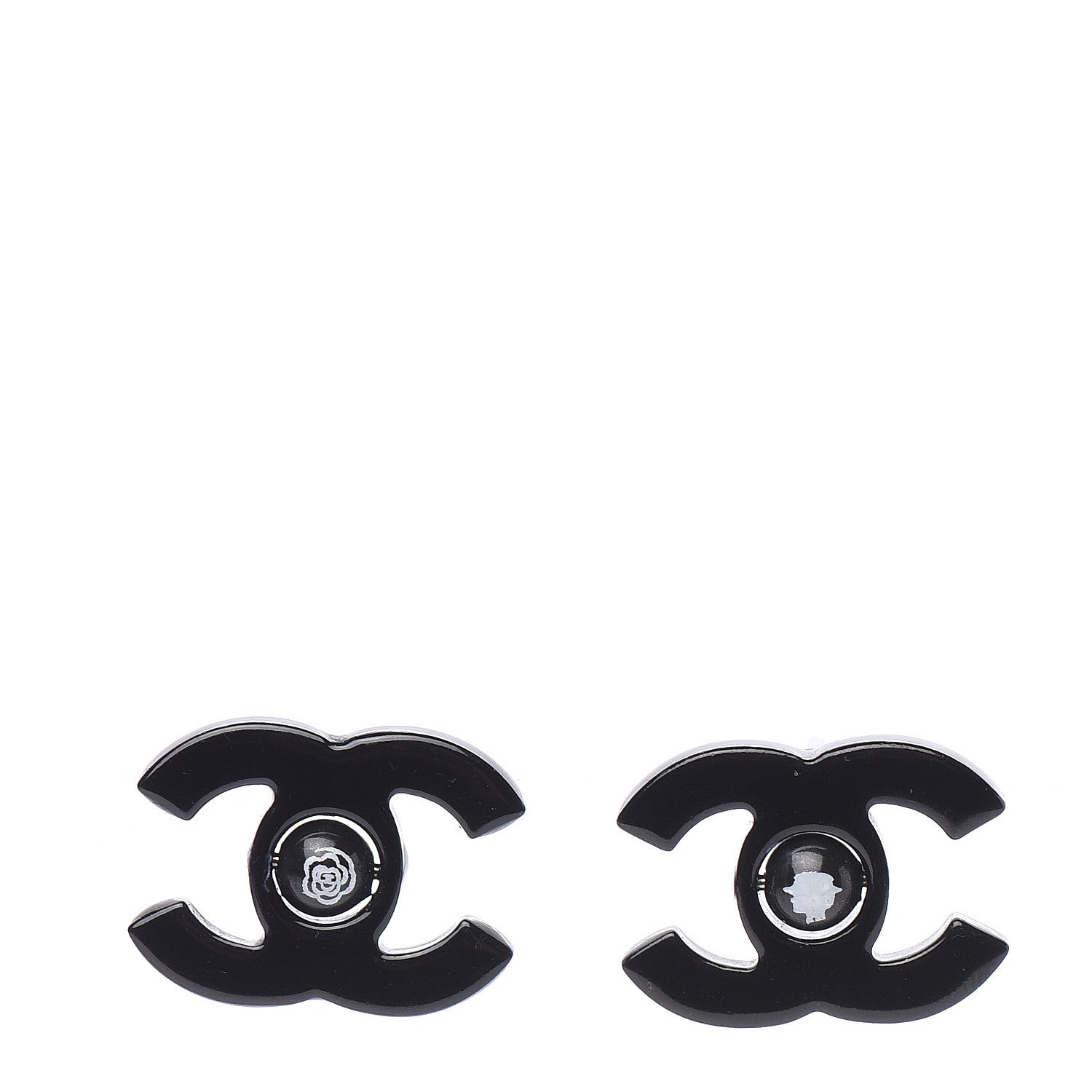 Chanel Resin CC Mademoiselle Earrings Black 1 of 4