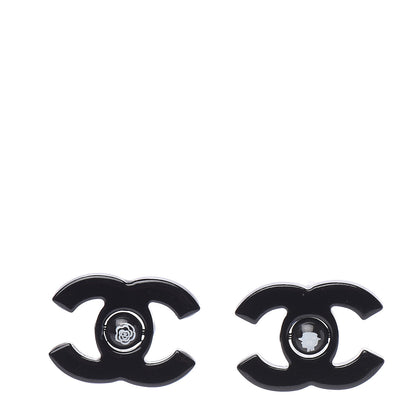 Chanel Resin CC Mademoiselle Earrings Black 1 of 4