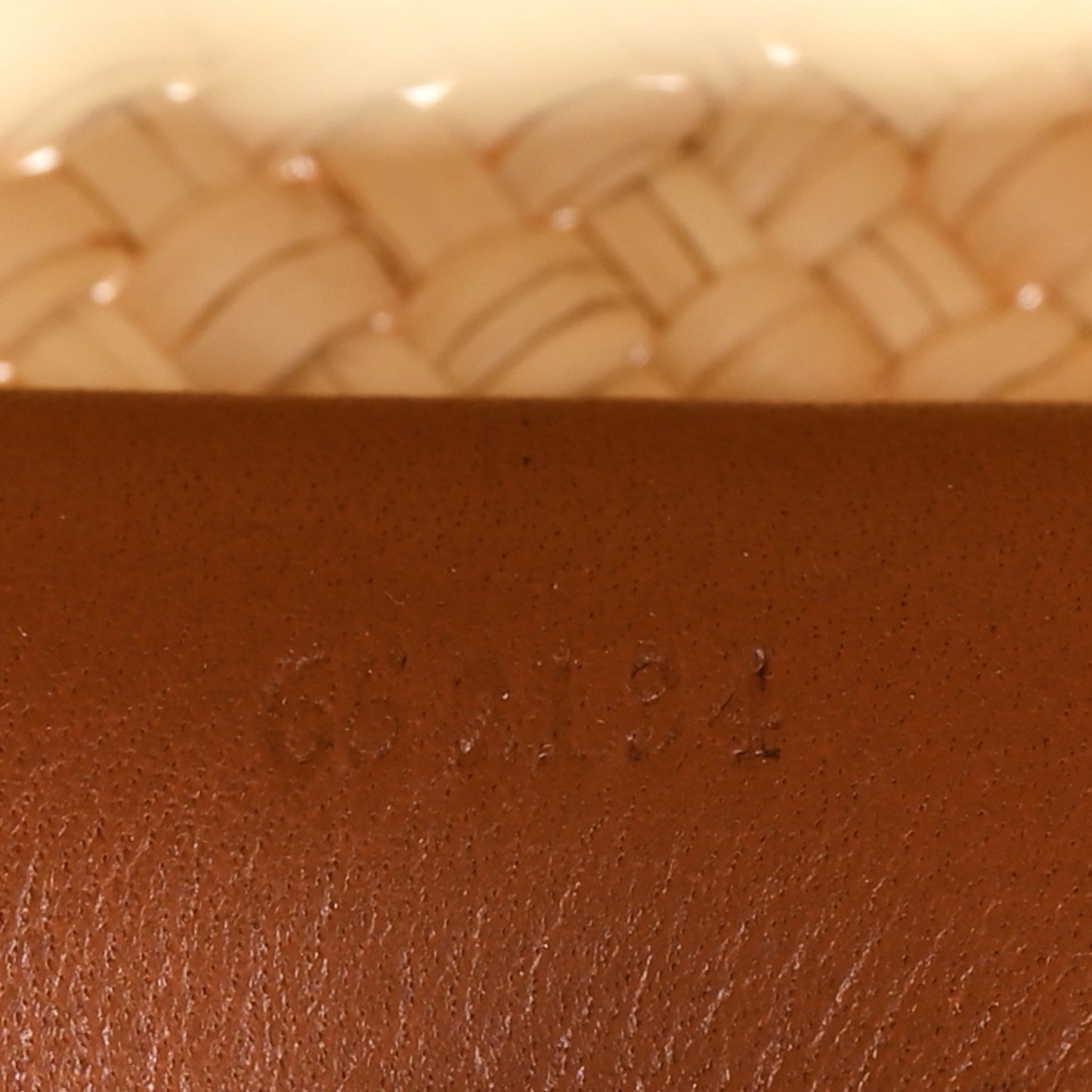 Calfskin Raffia Small Anagram Basket Tote Bag Natural Tan