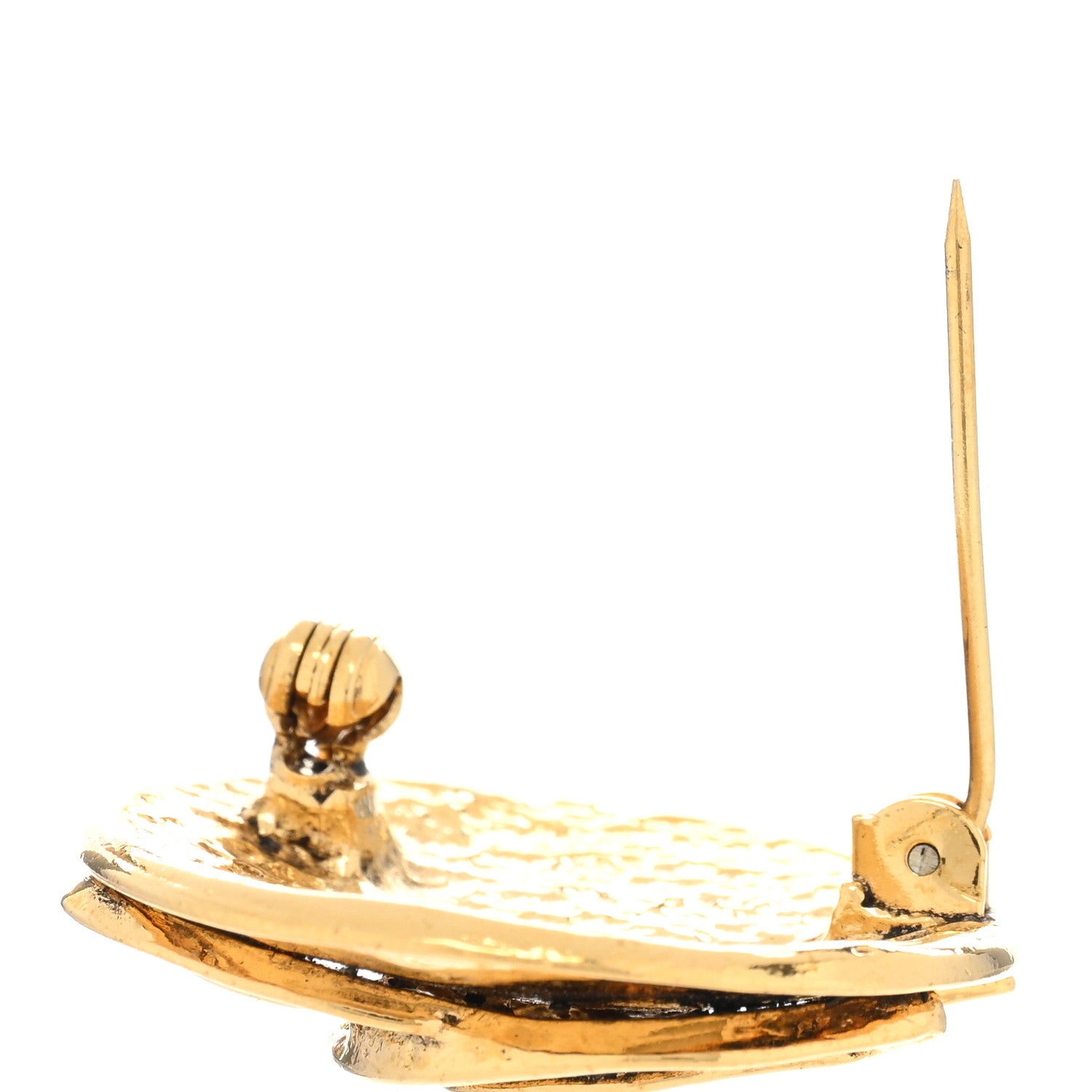 Chanel CC Round Brooch Gold 5 of 5