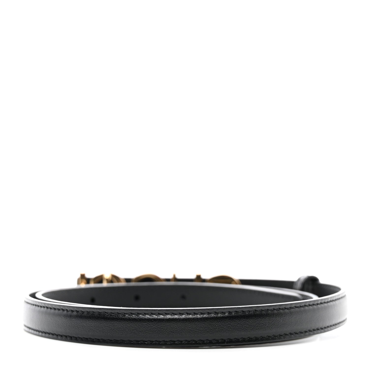 Gucci Plutone Calfskin Gucci Buckle 20mm Thin Belt 80 32 Black 2 of 6