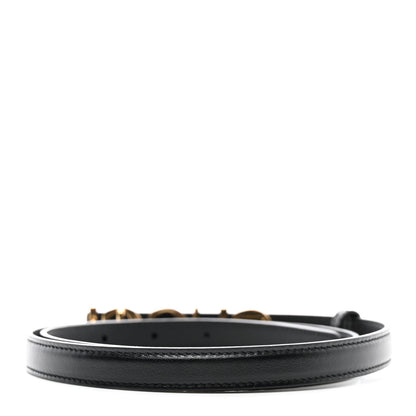 Gucci Plutone Calfskin Gucci Buckle 20mm Thin Belt 80 32 Black 2 of 6