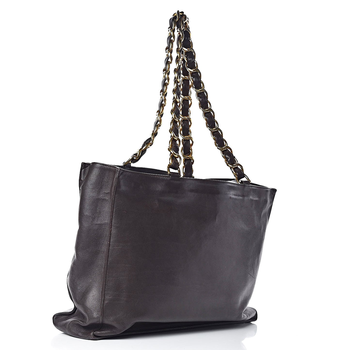 Lambskin CC Tote Dark Brown