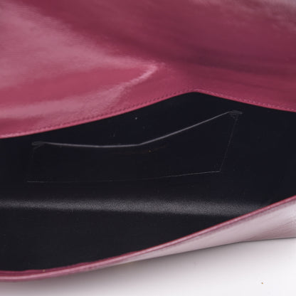 Saint Laurent Textured Patent Calfskin Large Belle De Jour Clutch Berry 8 of 9