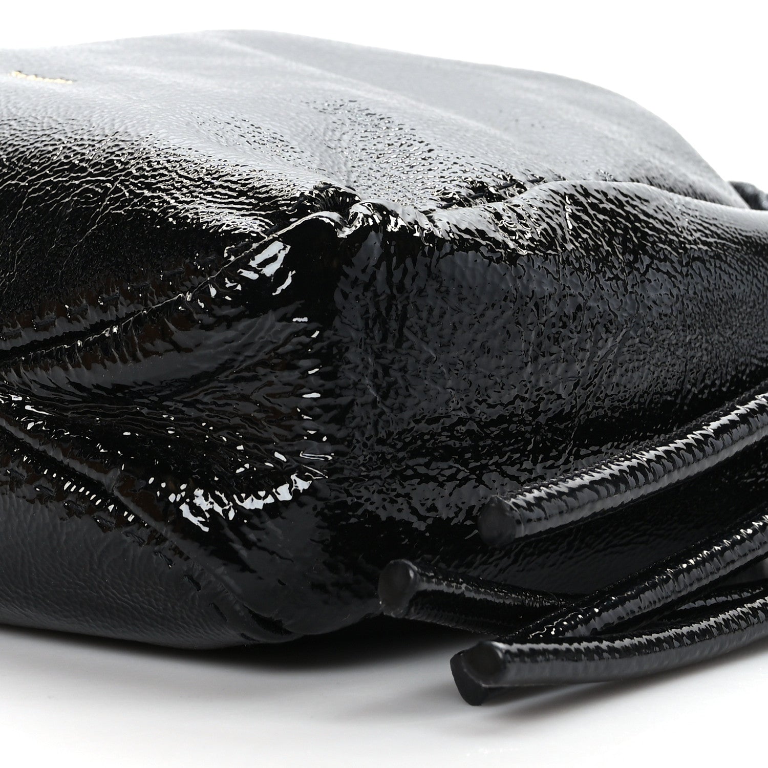 Proenza Schouler Crinkled Patent Calfskin Drawstring Pouch Black 8 of 8