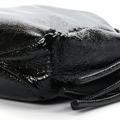Proenza Schouler Crinkled Patent Calfskin Drawstring Pouch Black 8 of 8