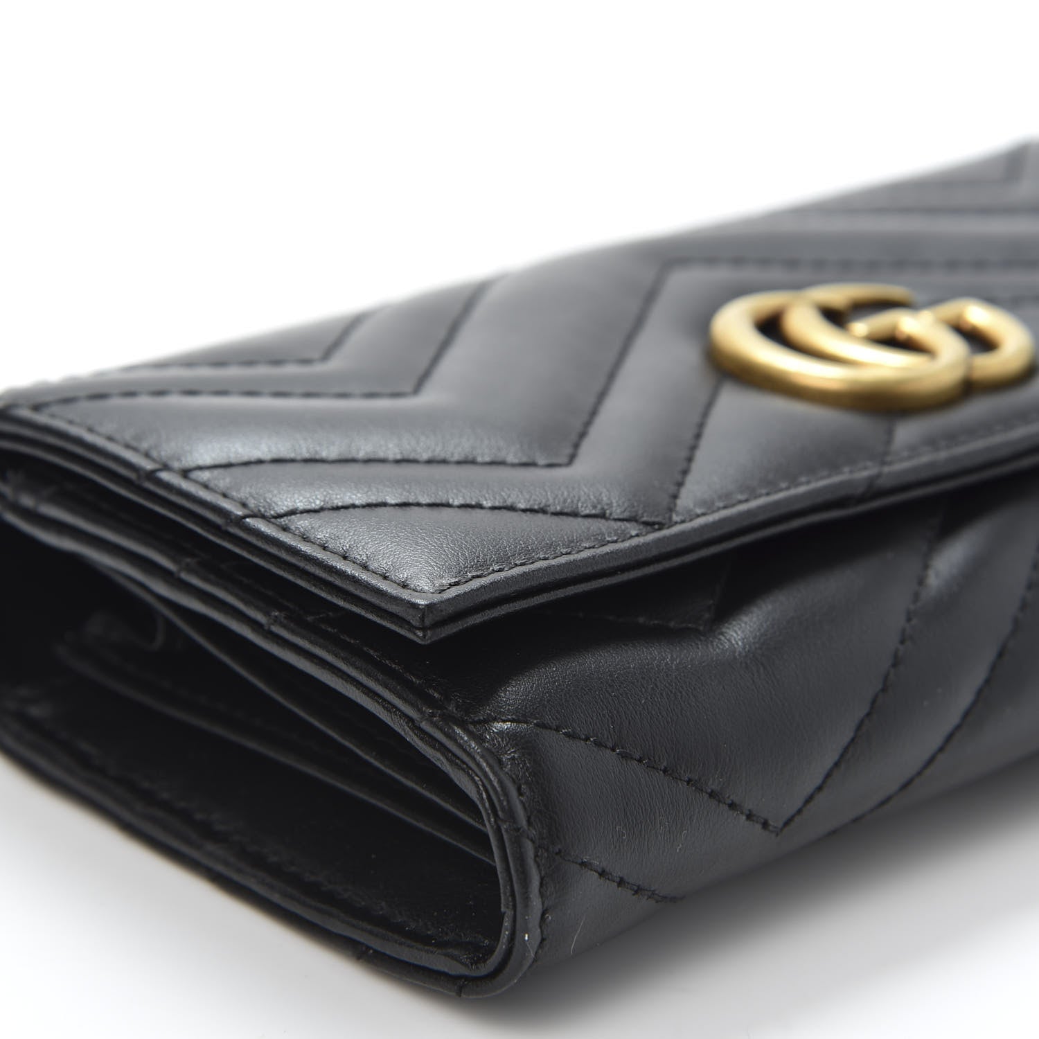 Gucci Calfskin Matelasse GG Marmont Continental Wallet Black 5 of 9