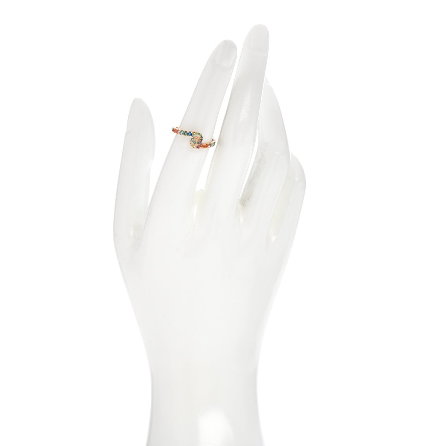 18K Yellow Gold Mixed Gemstone Running GG Ring 52 6