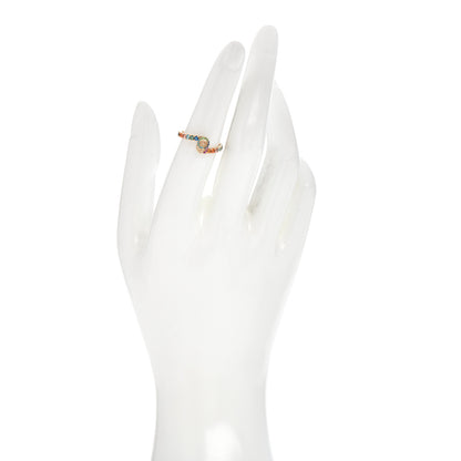 Gucci 18K Yellow Gold Mixed Gemstone Running GG Ring 52 6 2 of 6