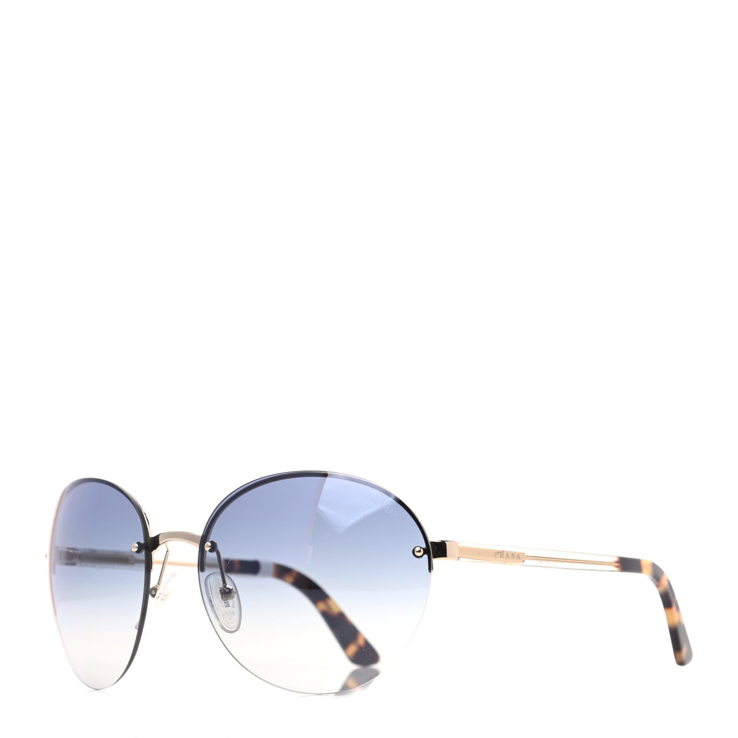 Prada Metal Round Sunglasses SPR 68V Blue 1 of 8
