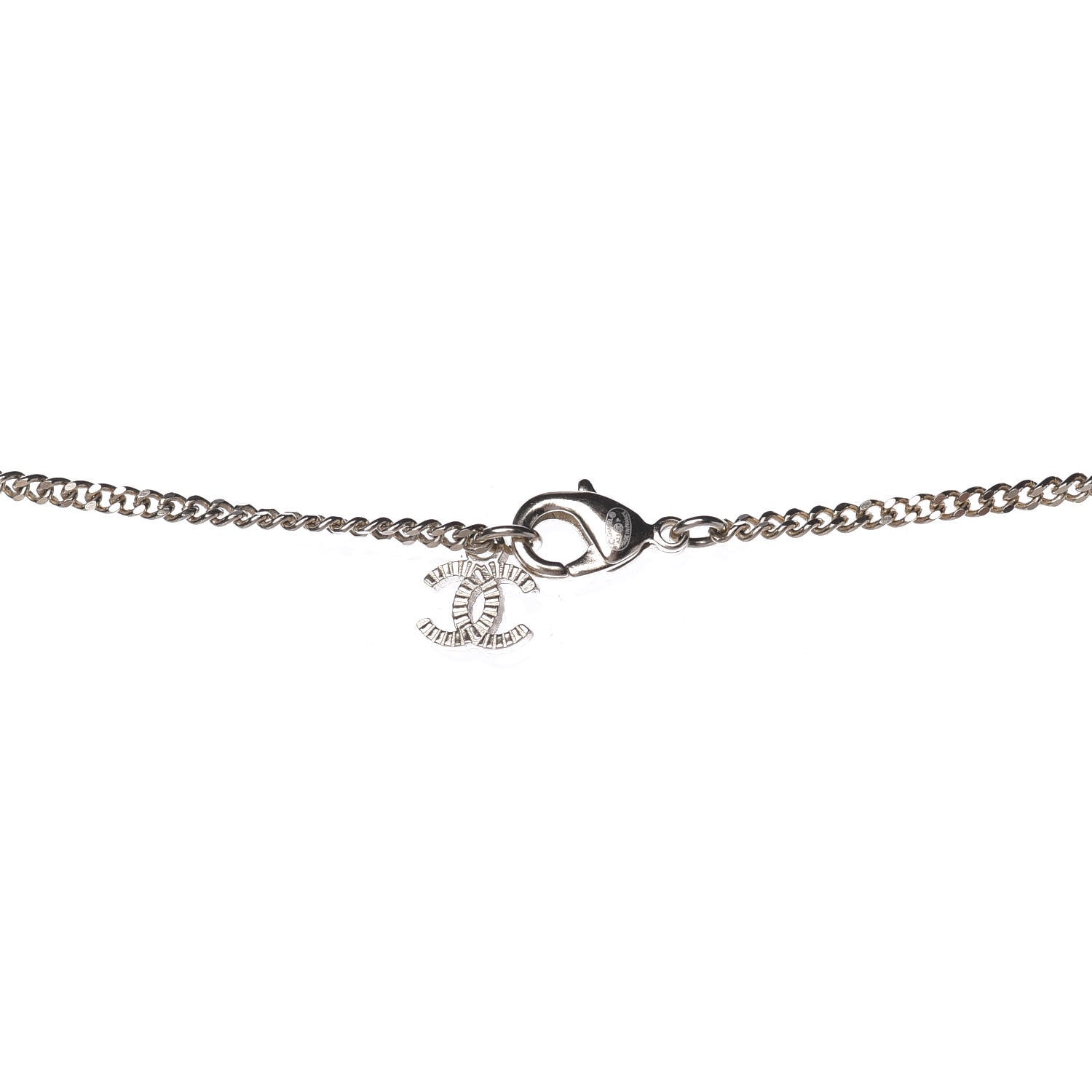 Chanel Crystal CC Logo Pendant Necklace Gold 4 of 6
