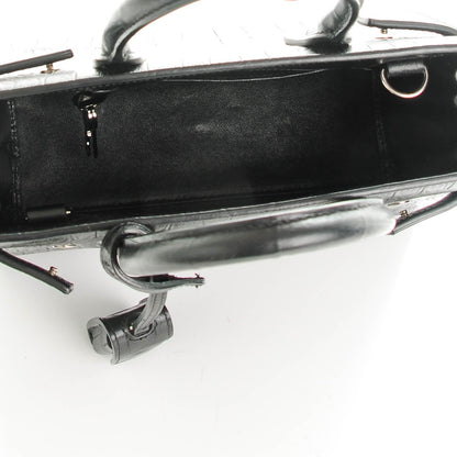 Saint Laurent Calfskin Crocodile Embossed Nano Sac De Jour Black 5 of 6