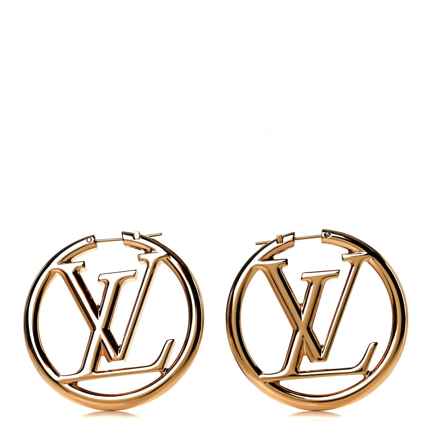 Metal Louise Hoop Earrings Gold
